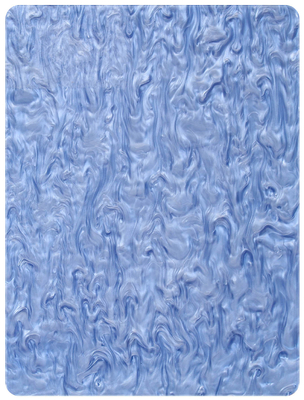 1/8 dans les meubles à la maison de marbrure de feuille acrylique de fonte de perle bleu-clair